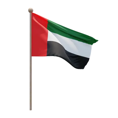 Asta de bandera de los emiratos árabes unidos  3D Flag