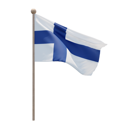 Asta de bandera de finlandia  3D Icon