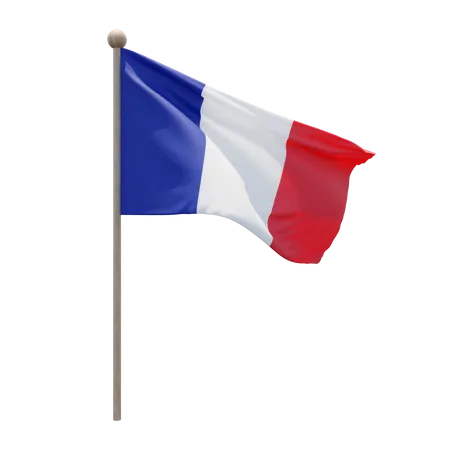 Asta de bandera de francia  3D Icon