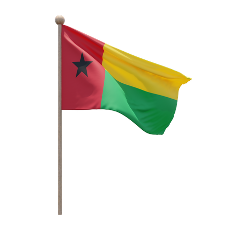 Asta de bandera de guinea bissau  3D Flag