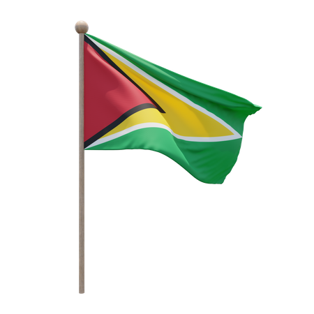 Asta de bandera de Guyana  3D Flag