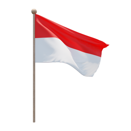 Asta de la bandera de indonesia  3D Flag