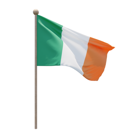 Asta de la bandera de irlanda  3D Flag