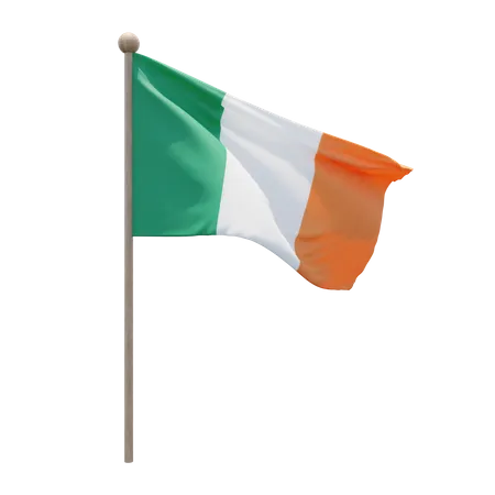 Asta de la bandera de irlanda  3D Flag