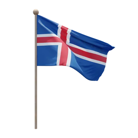 Asta de bandera de islandia  3D Flag