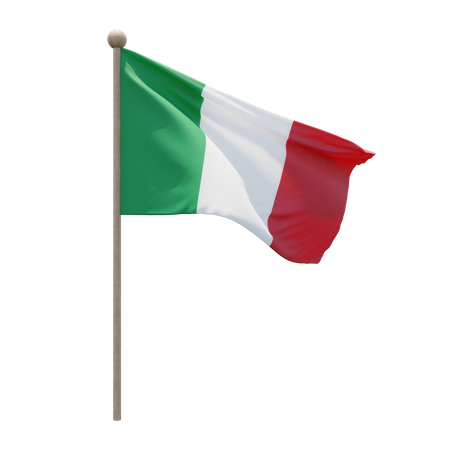 Asta de la bandera de italia  3D Flag