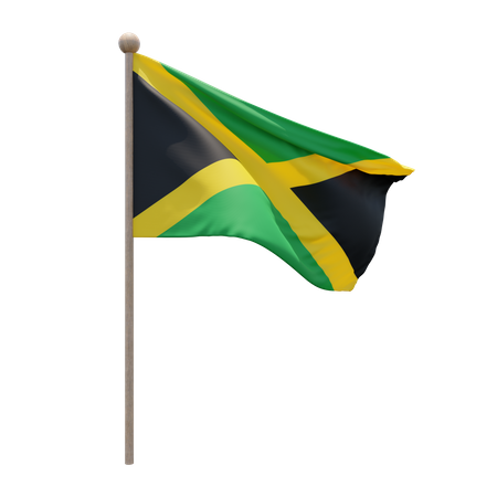 Asta de la bandera de jamaica  3D Flag