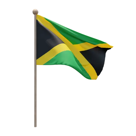 Asta de la bandera de jamaica  3D Flag