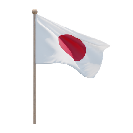 Asta de la bandera de japón  3D Flag