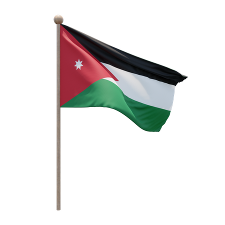 Asta de la bandera de jordania  3D Flag