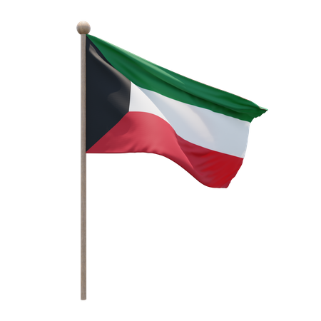 Asta de bandera de kuwait  3D Flag