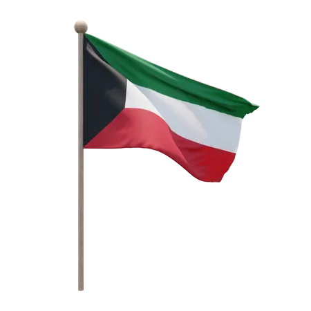 Asta de bandera de kuwait  3D Flag