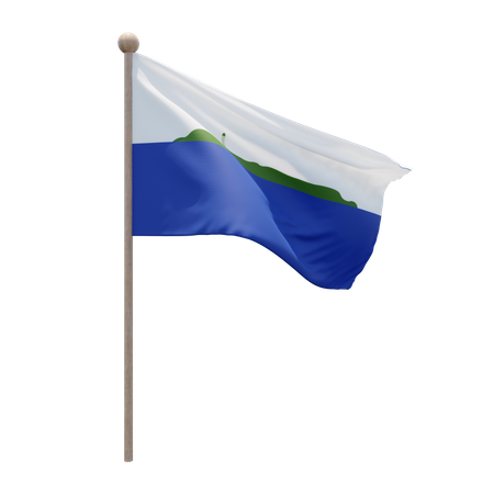 Asta de bandera de la isla de Navassa  3D Flag