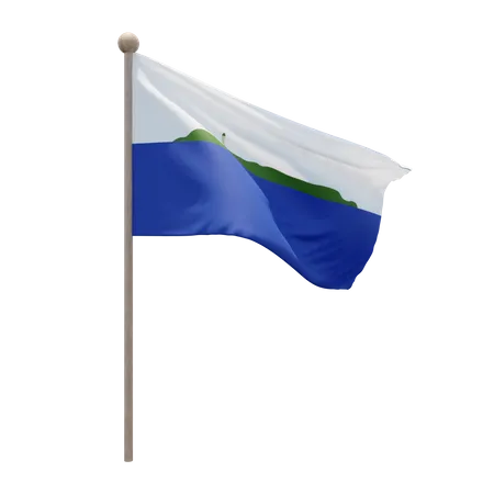 Asta de bandera de la isla de Navassa  3D Flag