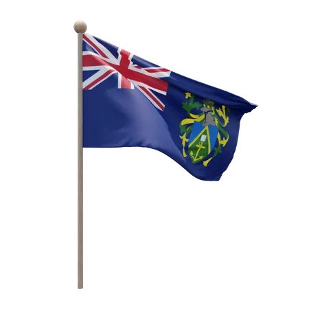 Asta de bandera de las islas pitcairn  3D Flag