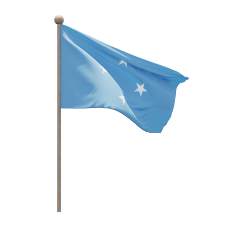 Asta de bandera de los estados federados de micronesia  3D Icon