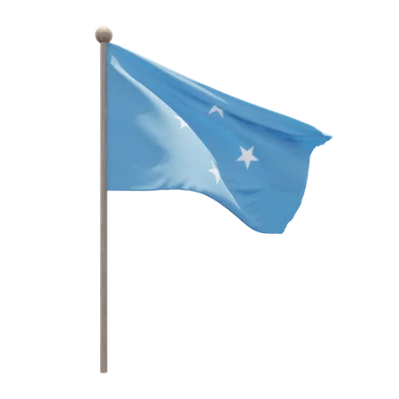 Asta de bandera de los estados federados de micronesia  3D Icon