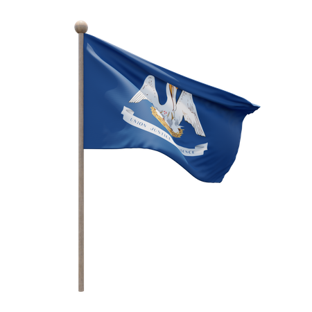 Asta de bandera de luisiana  3D Flag