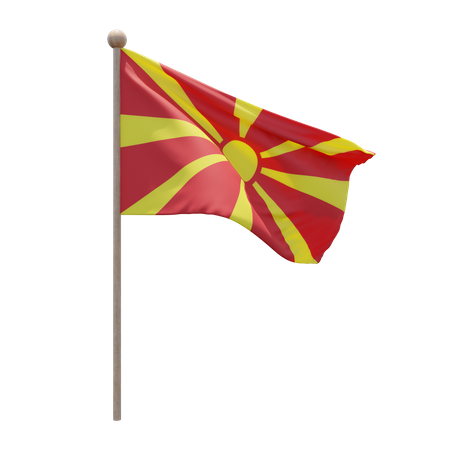 Asta de la bandera de macedonia del norte  3D Flag