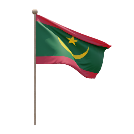 Asta de la bandera de mauritania  3D Flag