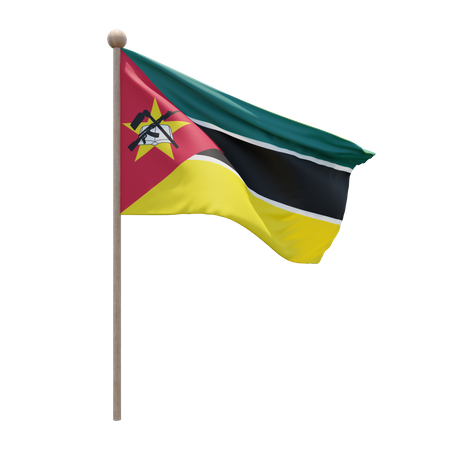 Asta de bandera de mozambique  3D Flag