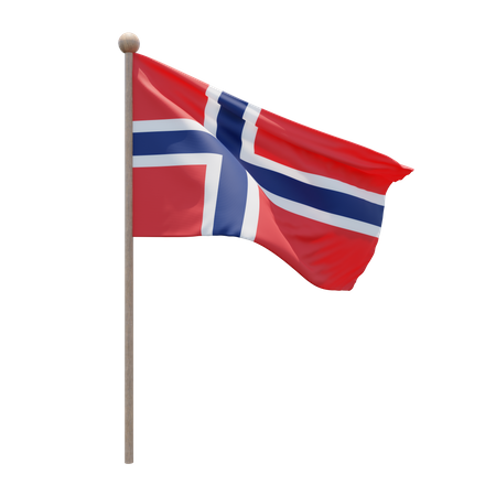 Asta de bandera de noruega  3D Flag