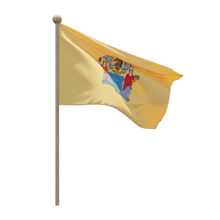 Asta de bandera de nueva jersey  3D Icon