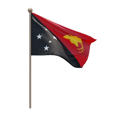 Asta de bandera de papua nueva guinea  3D Flag