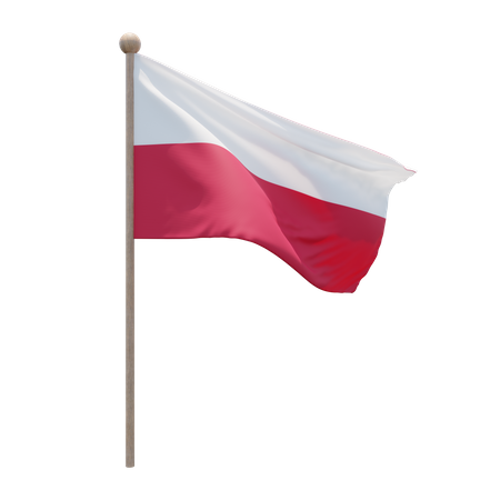 Asta de la bandera de polonia  3D Flag