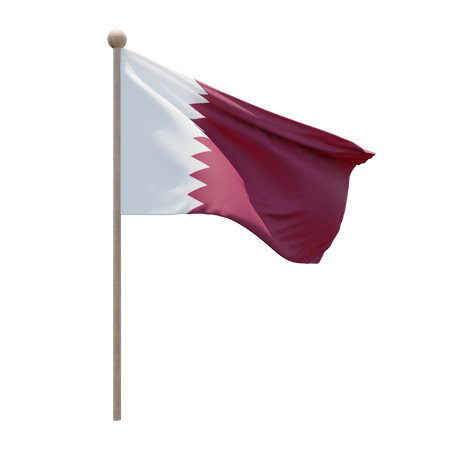 Asta de la bandera de qatar  3D Flag