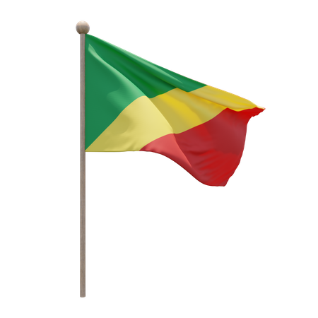 Asta de la bandera de la república del congo  3D Flag