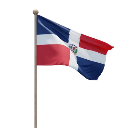 Asta de la bandera de república dominicana  3D Flag