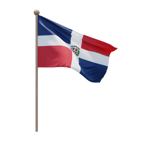 Asta de bandera de república dominicana  3D Flag