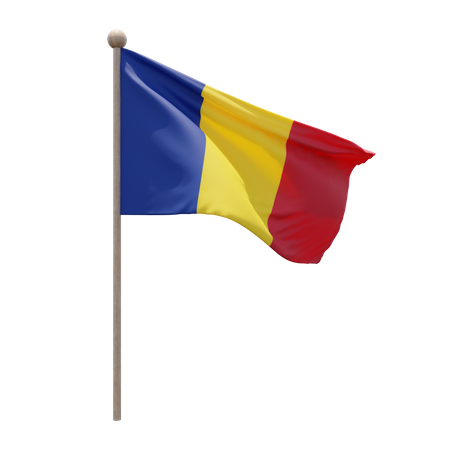 Asta de la bandera de rumania  3D Flag