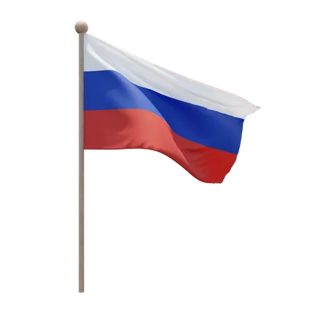 Asta de la bandera de rusia  3D Flag