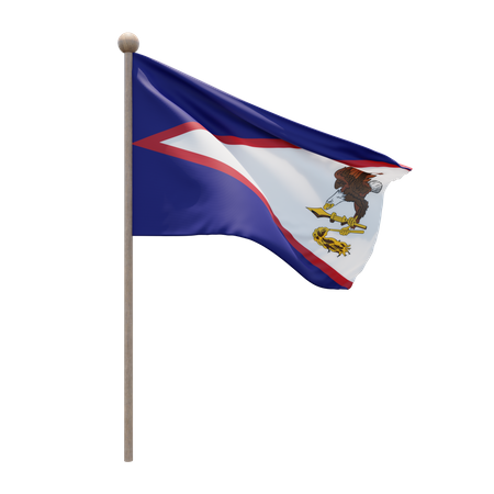 Asta de bandera de samoa americana  3D Flag