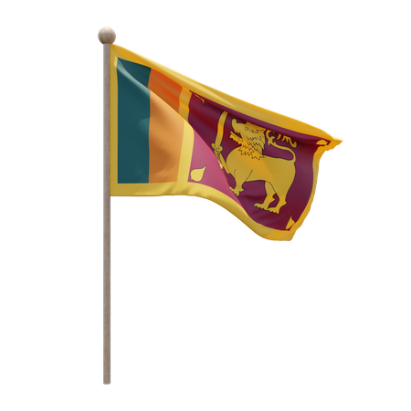 Asta de bandera de Sri Lanka  3D Flag