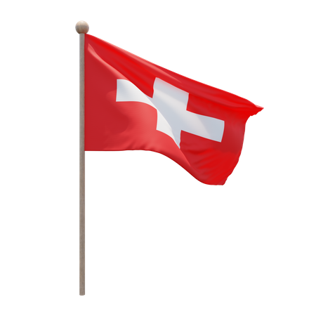 Asta de bandera de suiza  3D Icon
