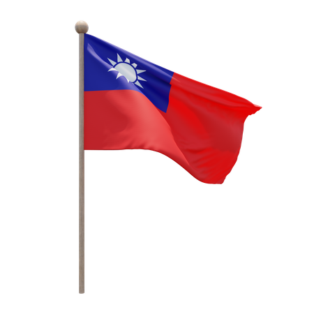 Asta de bandera de la república de china de taiwán  3D Flag