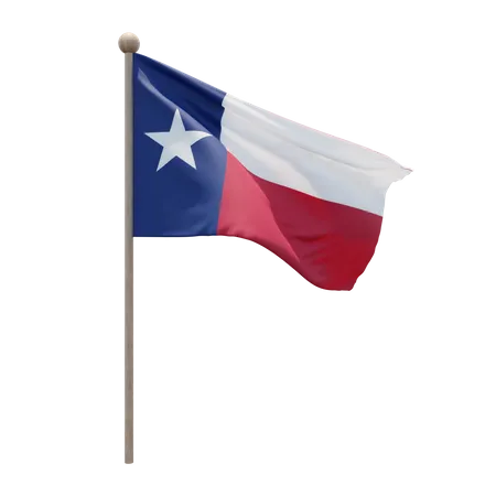 Asta de la bandera de texas  3D Flag