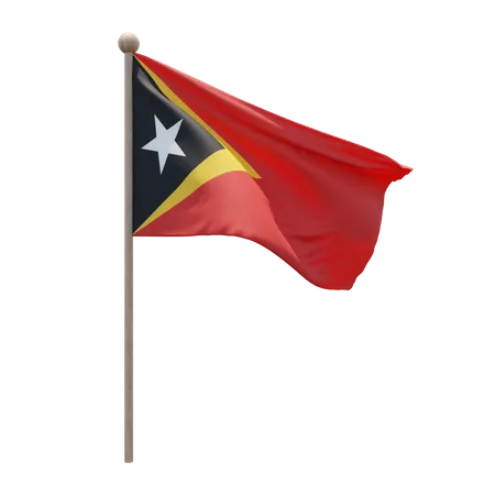 Asta de bandera de timor oriental  3D Icon