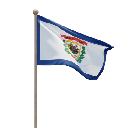 Asta de bandera de virginia occidental  3D Flag