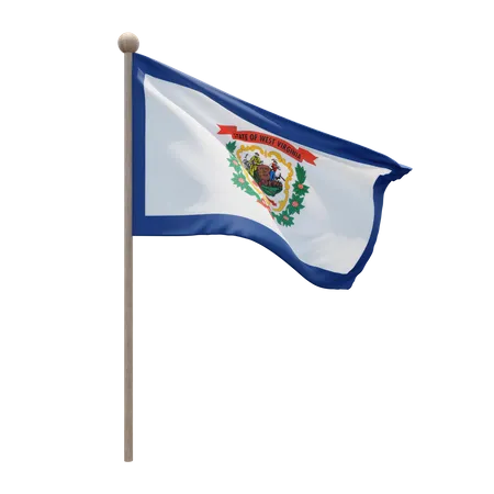 Asta de bandera de virginia occidental  3D Flag