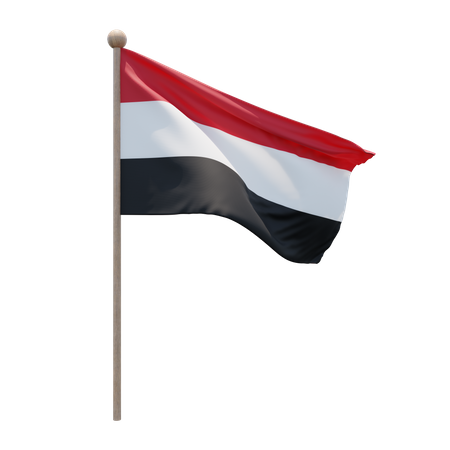 Asta de bandera de yemen  3D Flag