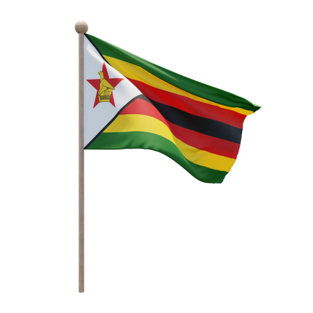 Asta de bandera de zimbabwe  3D Flag