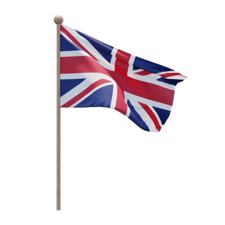 Asta de bandera del reino unido  3D Flag