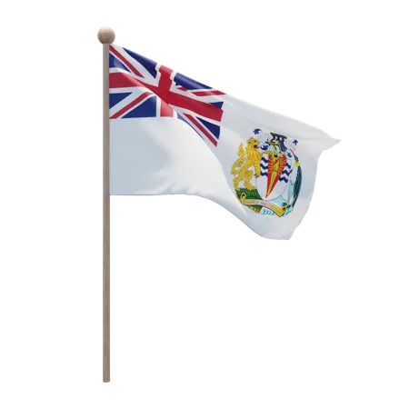 Asta de bandera del territorio antártico británico  3D Flag