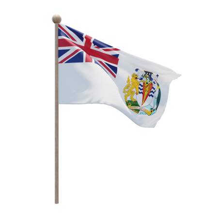 Asta de bandera del territorio antártico británico  3D Flag