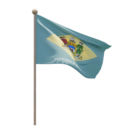 Asta de bandera de delaware  3D Flag