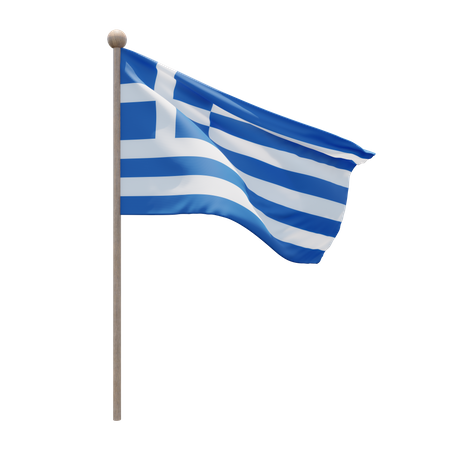 Asta de bandera de grecia  3D Flag